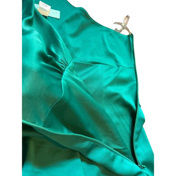 Green Satin One Shoulder  Karlie Dress - Size L - Picture 8 of 9